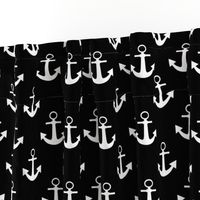 Two Inch White Anchors on Black