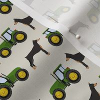 Doberman Pinscher tractor farm fabric dog breeds natural