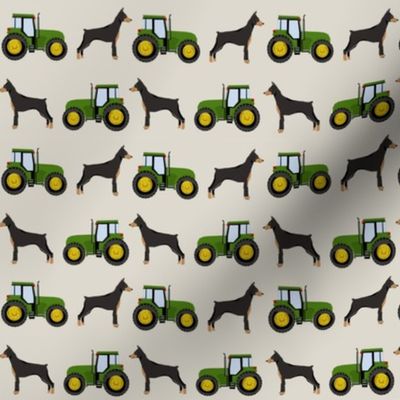 Doberman Pinscher tractor farm fabric dog breeds natural