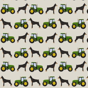 Doberman Pinscher tractor farm fabric dog breeds natural