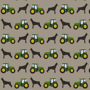 Doberman Pinscher tractor farm fabric dog breeds brown