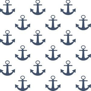 One Inch Blue Jeans Blue Anchors on White