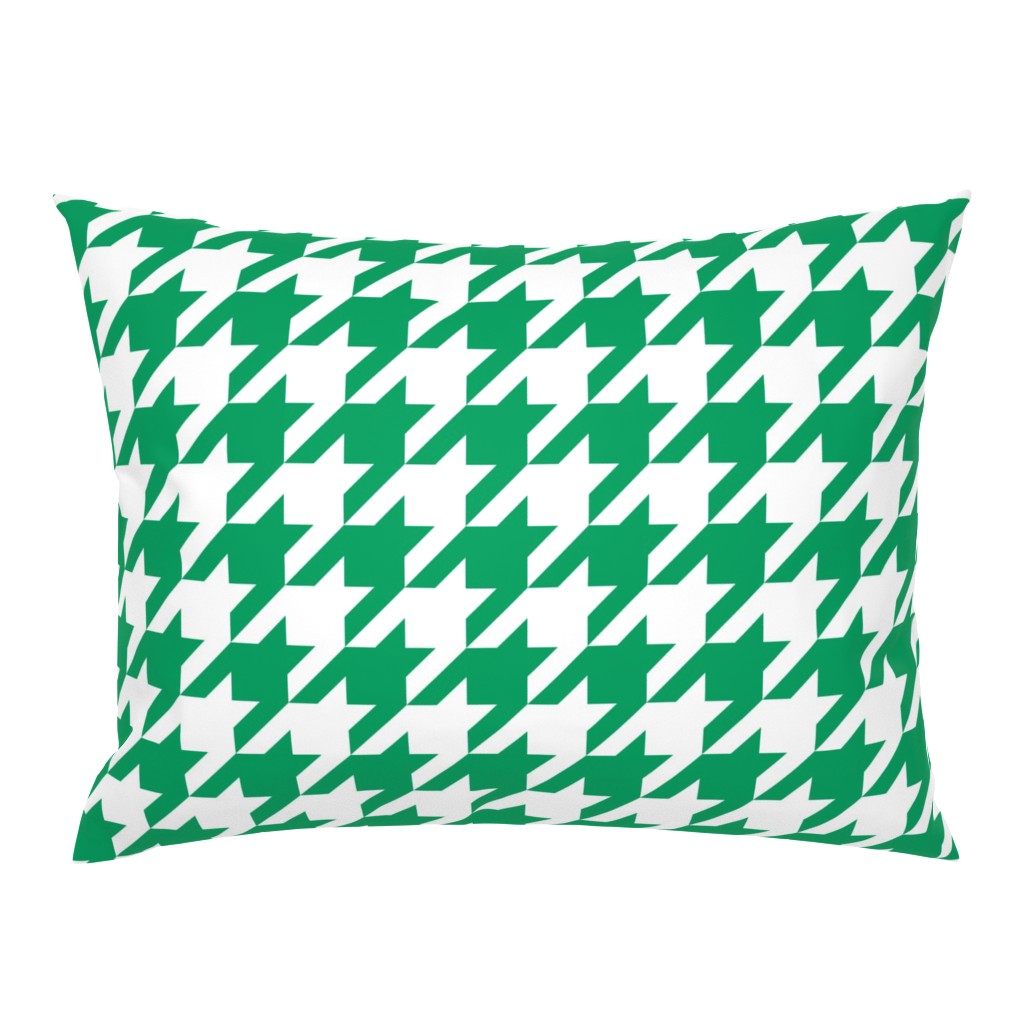 Three Inch Shamrock Green and White Houndstooth