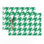 Three Inch Shamrock Green and White Houndstooth