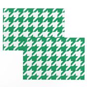 Three Inch Shamrock Green and White Houndstooth