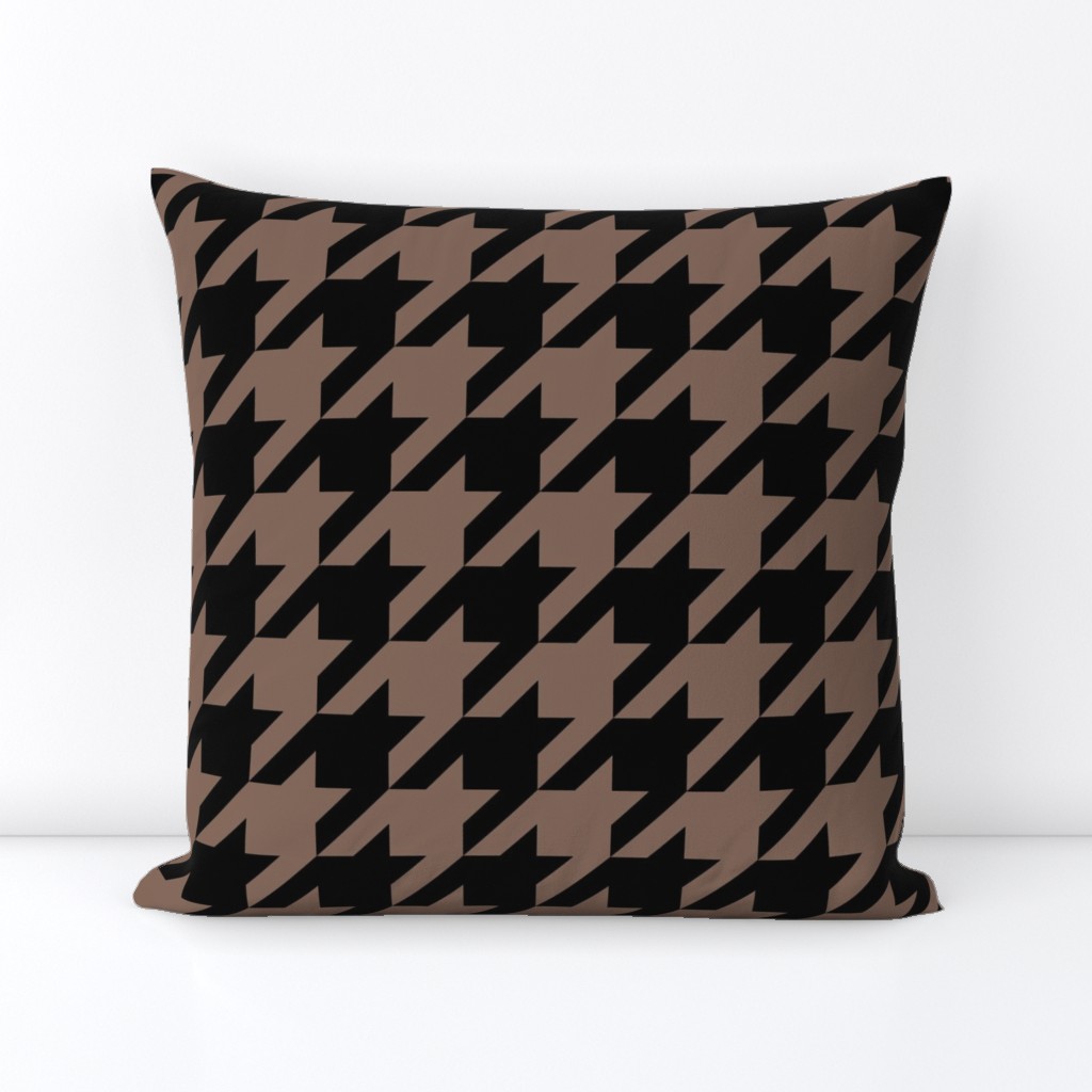 Three Inch Taupe Brown and Black Houndstooth