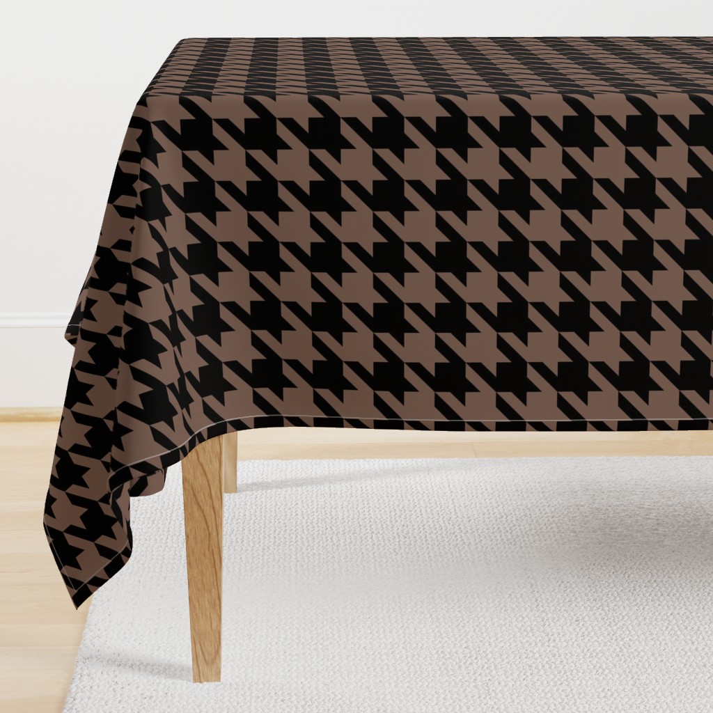 Three Inch Taupe Brown and Black Houndstooth