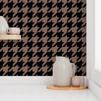 Three Inch Taupe Brown and Black Houndstooth