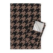 Three Inch Taupe Brown and Black Houndstooth