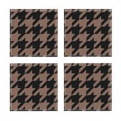 Three Inch Taupe Brown and Black Houndstooth