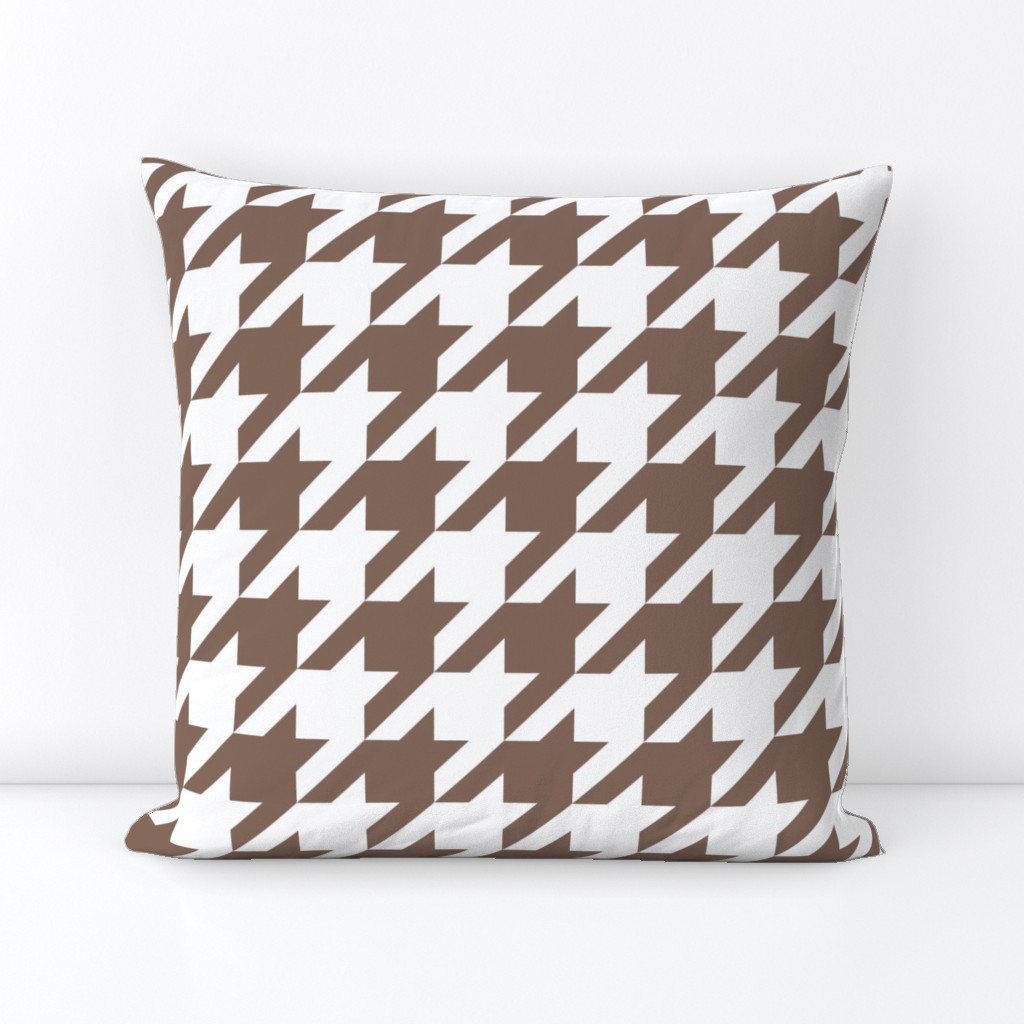 Three Inch Taupe Brown and White Houndstooth