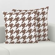 Three Inch Taupe Brown and White Houndstooth