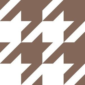 Three Inch Taupe Brown and White Houndstooth