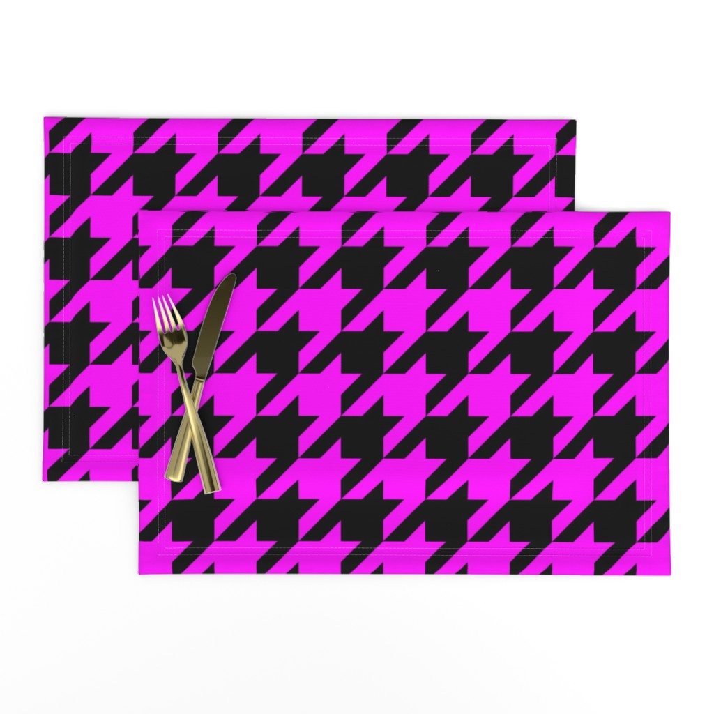 Three Inch Pink and Black Houndstooth