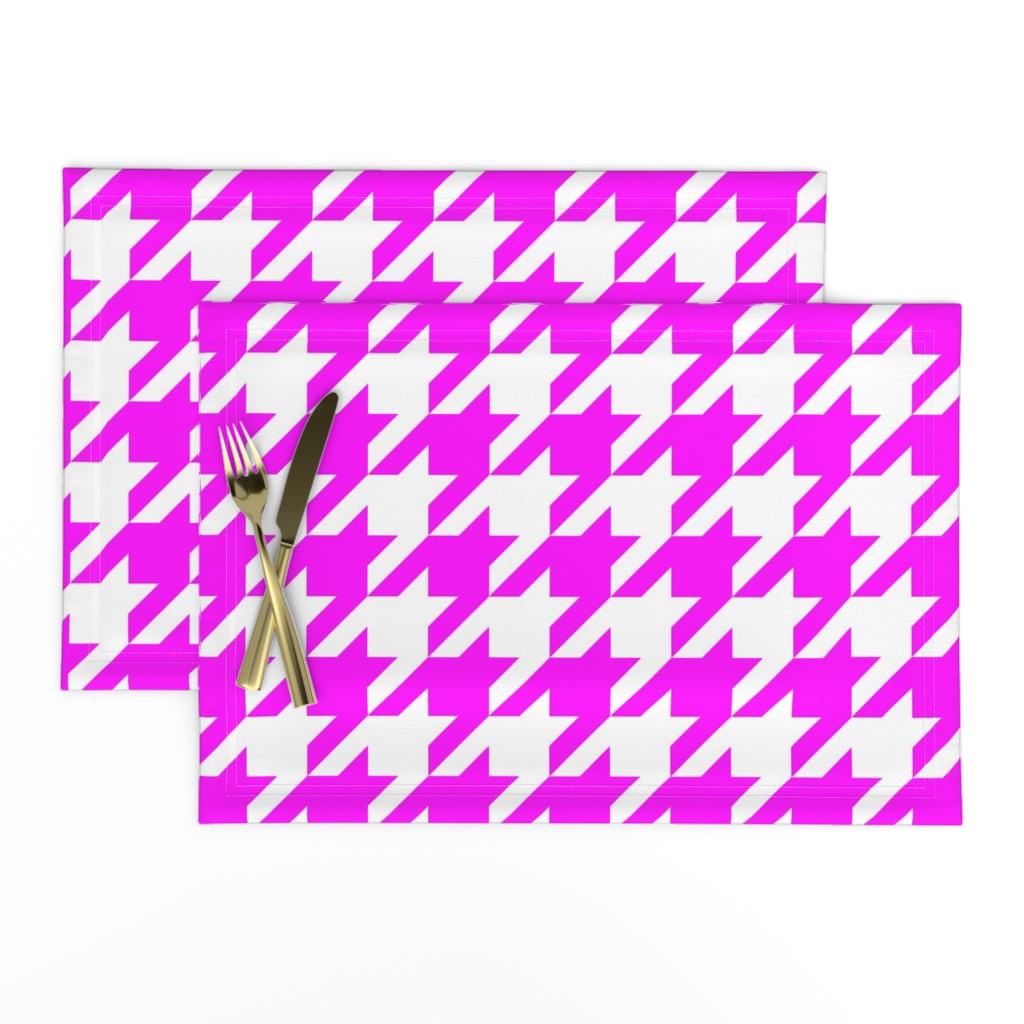 Three Inch Pink and White Houndstooth