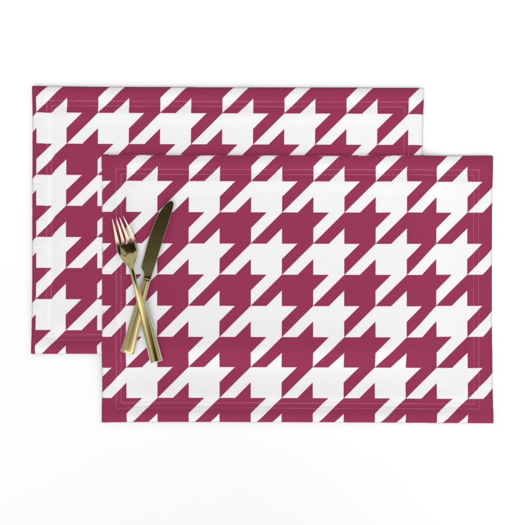 Three Inch Sangria Pink and White Houndstooth