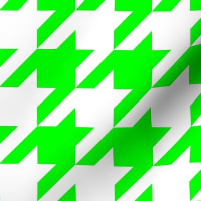 Three Inch Lime Green and White Houndstooth