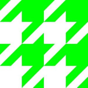 Three Inch Lime Green and White Houndstooth