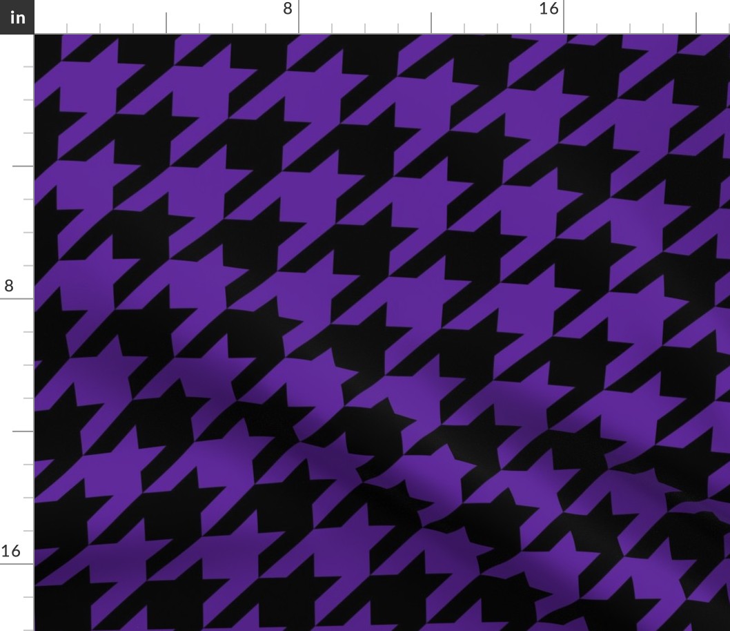 Three Inch Purple and Black Houndstooth