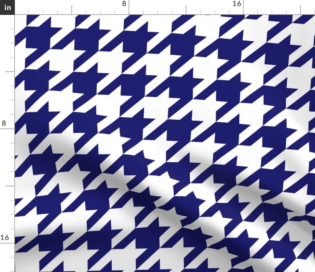 Three Inch Midnight Blue and White Houndstooth