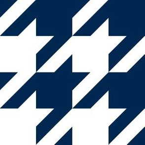Three Inch Navy Blue and White Houndstooth