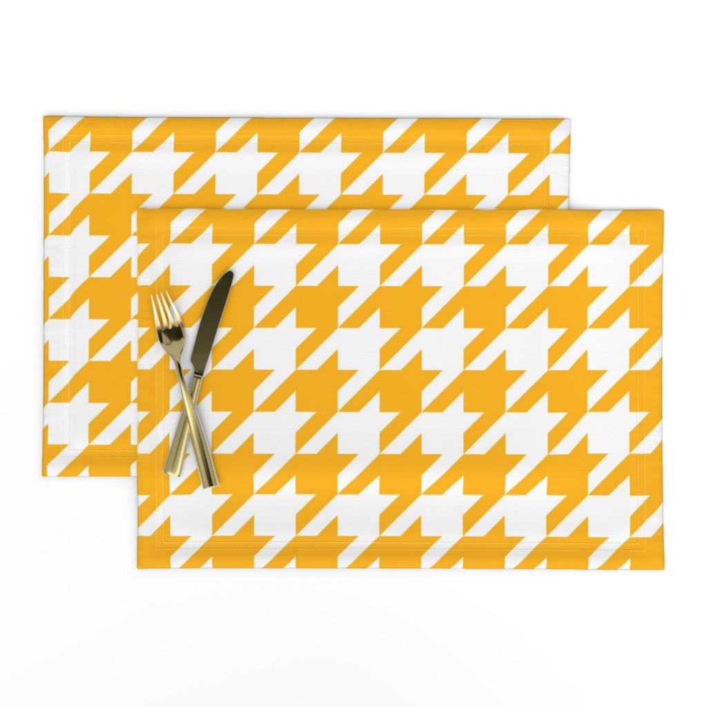 Three Inch Yellow Gold and White Houndstooth