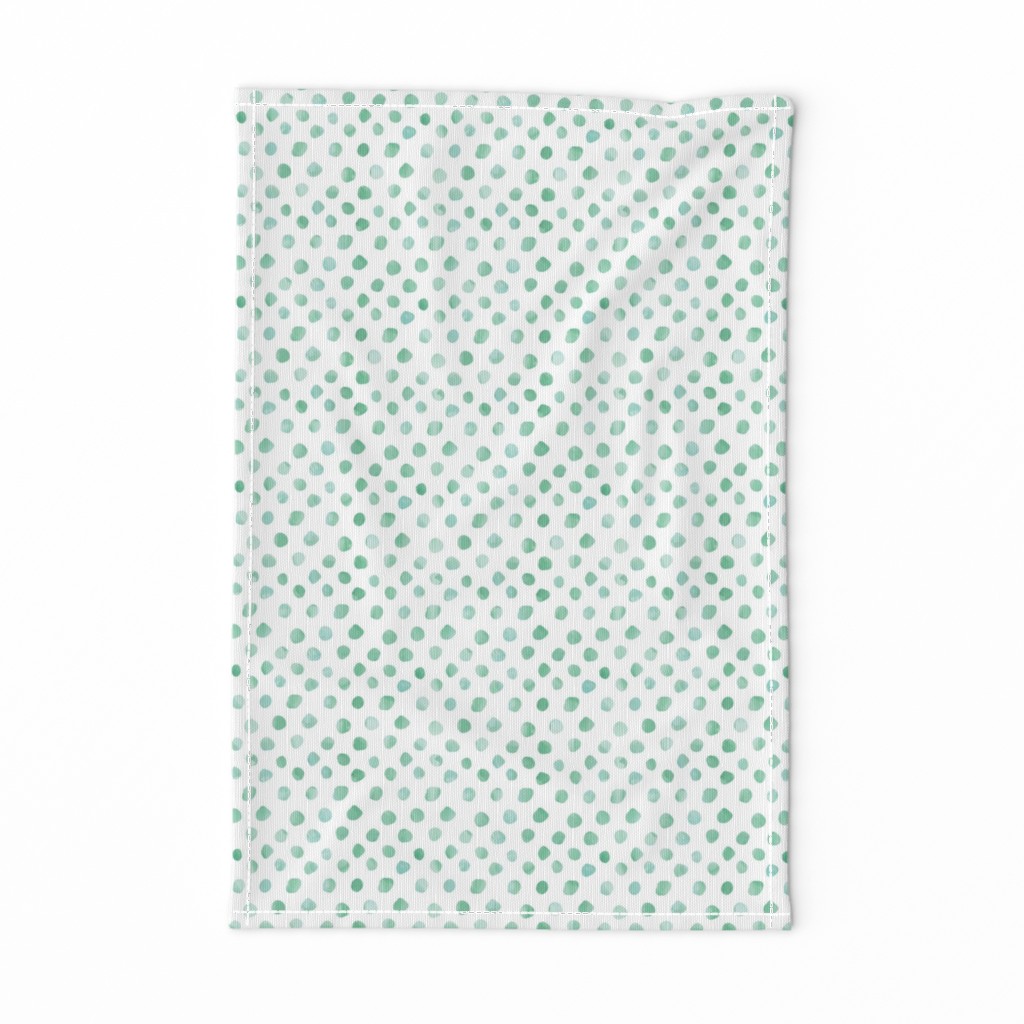 Watercolor Green Dots