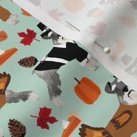 Schnauzer thanksgiving holiday fall autumn dog fabric mint