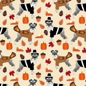 Schnauzer thanksgiving holiday fall autumn dog fabric beige