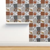 Fox Forest Quilt - Rust, Grey, Tan Linen Texture