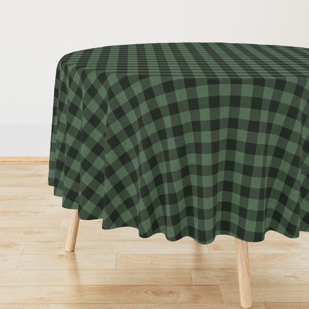 Textured Buffalo Plaid - Dark green and black