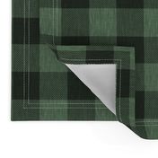 Textured Buffalo Plaid - Dark green and black