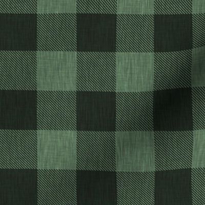 Textured Buffalo Plaid - Dark green and black