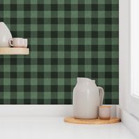 Textured Buffalo Plaid - Dark green and black