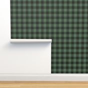 Textured Buffalo Plaid - Dark green and black