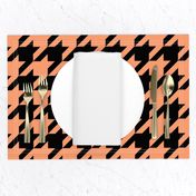 Three Inch Peach and Black Houndstooth