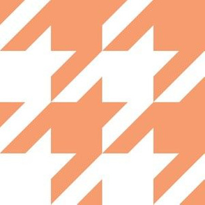 Three Inch Peach and White Houndstooth