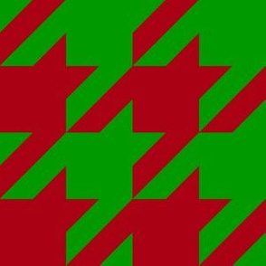 Three Inch Dark Red and Christmas Green Houndstooth