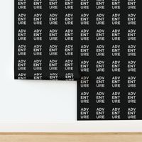 6" Adventure quilt block - white on black