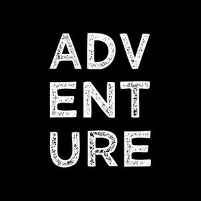 6" Adventure quilt block - white on black
