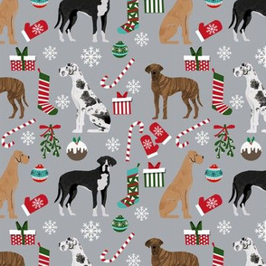 Great Dane mixed coats christmas fabric dog breeds pets grey