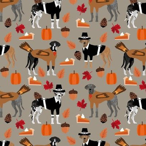 Great Dane thanksgiving fabric dog breeds pets dark natural