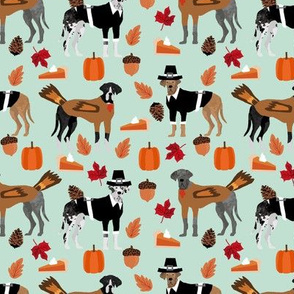 Great Dane thanksgiving fabric dog breeds pets mint