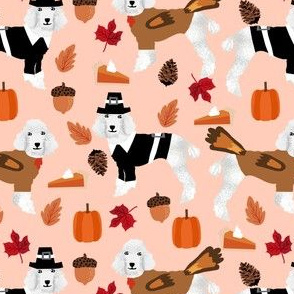 poodle fabric white poodle dog design thanksgiving fabric