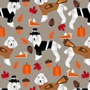 poodle fabric white poodle dog design thanksgiving fabric