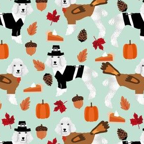 poodle fabric white poodle dog design thanksgiving fabric