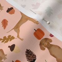 vizsla autumn leaves fabric fall autumn design