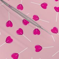heart shaped suckers - lollipops pink on pink
