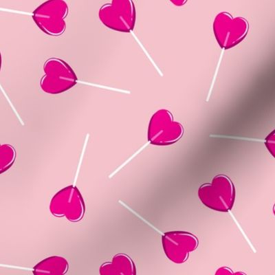 heart shaped suckers - lollipops pink on pink
