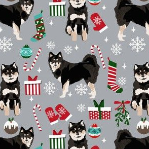 Finnish lapphund dog fabric - xmas christmas dog design 